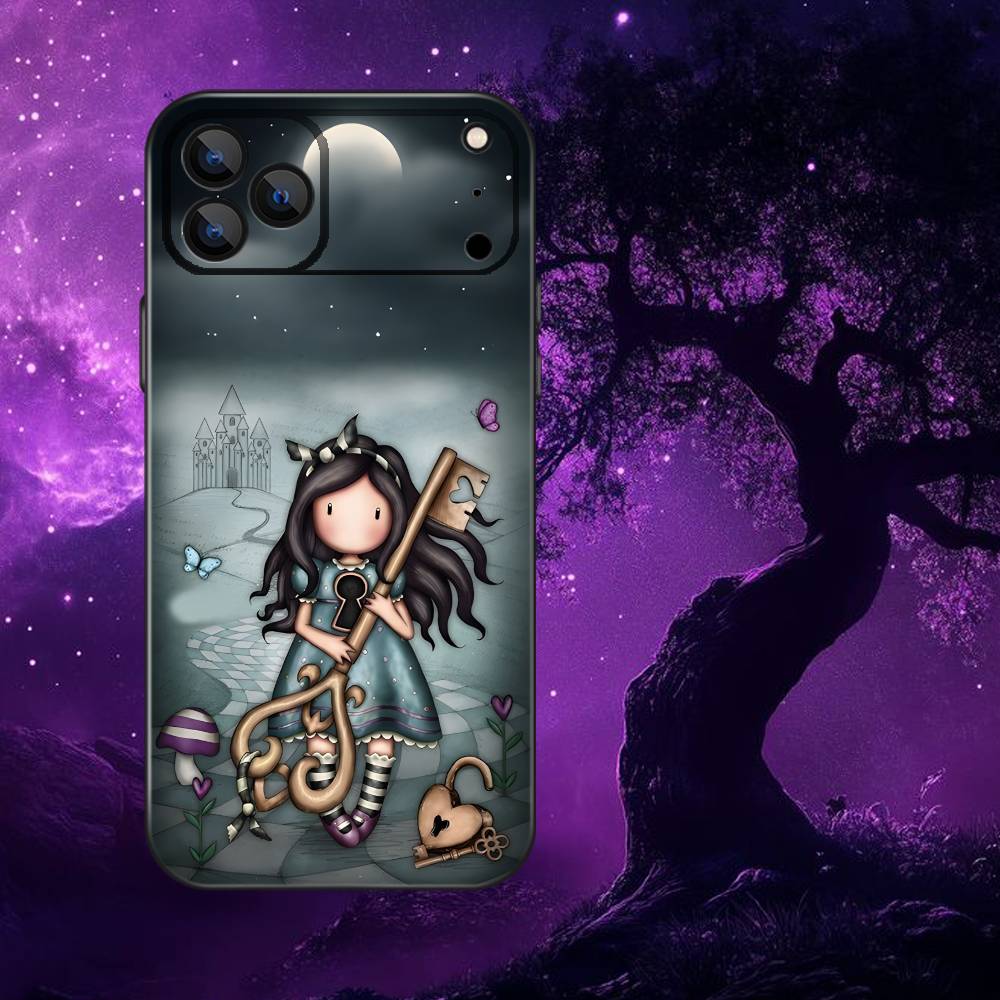 S-Santoro G-Gorjuss Phone Case For iPhone 17,16,15,14,13,12,Pro,Max,Plus,E,SE4,Air,Mini Black Soft Box