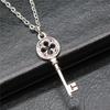 Fashion Simple Vintage Antique Silver Color 31x10mm Key Pendant Necklace for Women