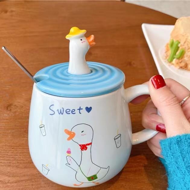 Cartoon Cute Fun Mug Three-dimensional Duck Ceramic Water Cup Coffee Cup Milk Cup Mug Afternoon Tea Cup