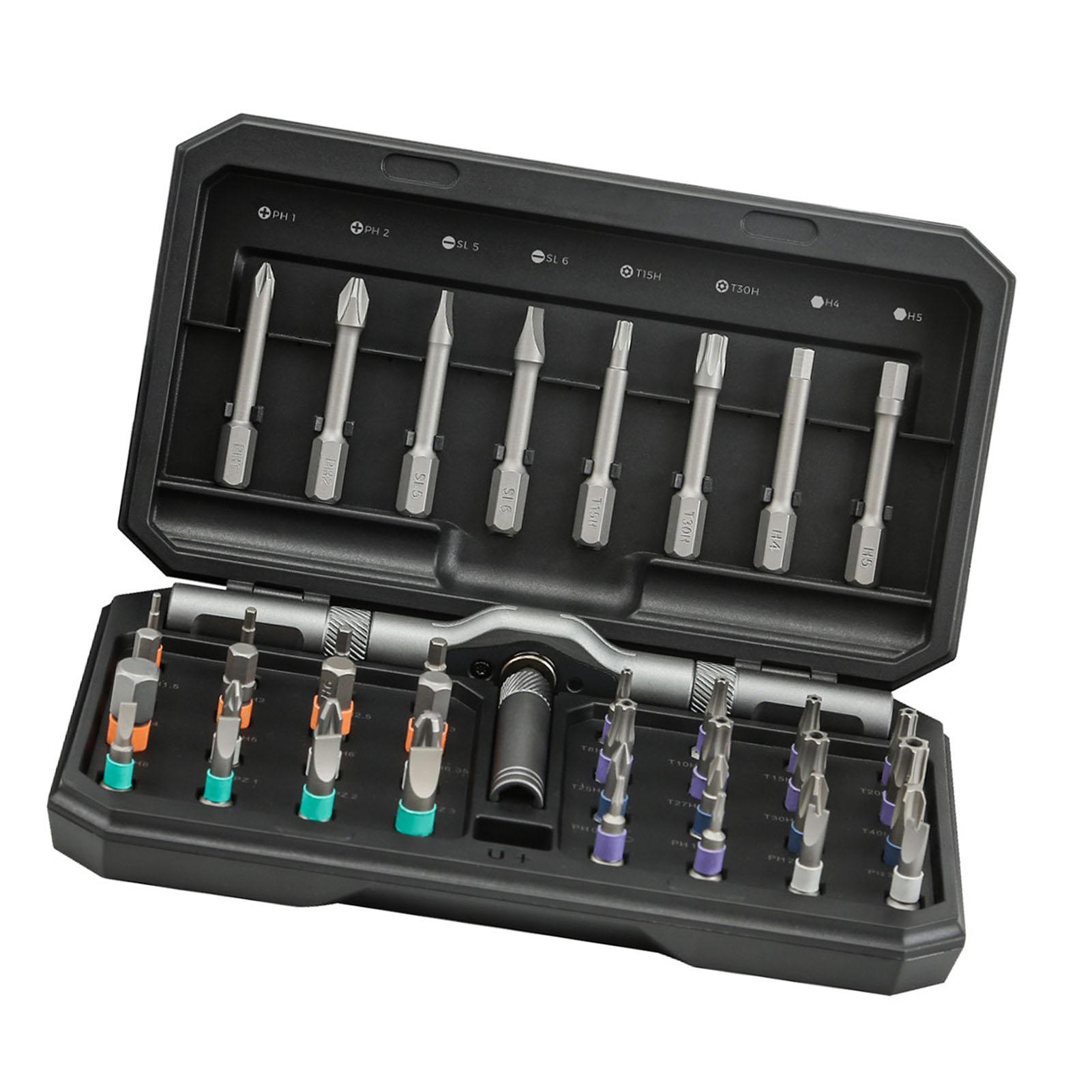 

Набор отверток с трещоткой 42 в 1, набор магнитных насадок, многофункциональный, с отсоединяемой рукояткой-трещоткой для