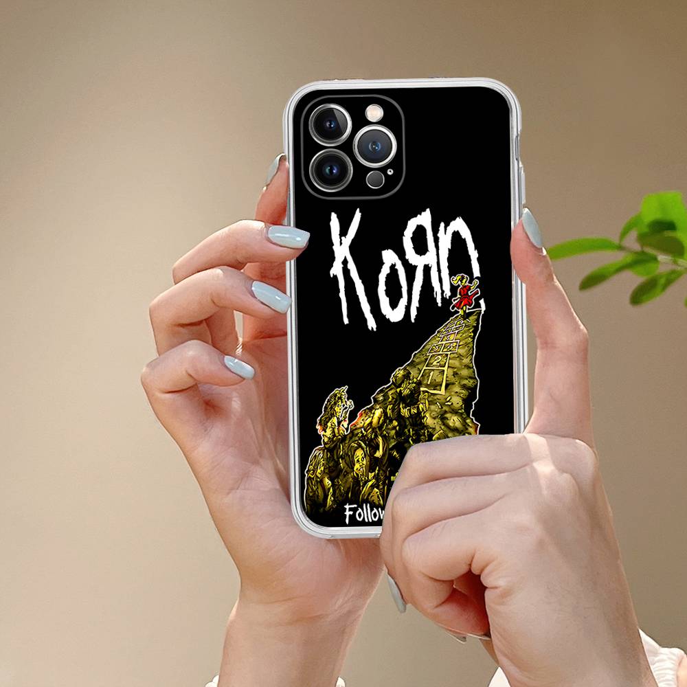 K-Korn Rock Band Transparent Phone Case For IPhone 17 Air 16 Pro Max 15 14 13 12 11Plus Shockproof Cover