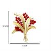 Women's Vintage Delicate Red Fruit Coat Brooch Botanical Shape Coat Decoration Clothing Jewelry