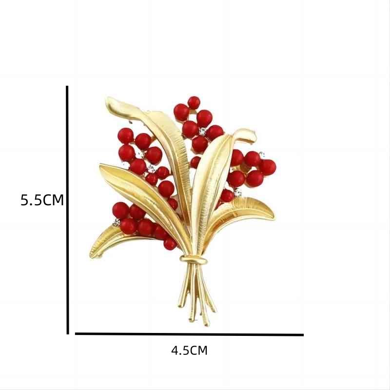 Women's Vintage Delicate Red Fruit Coat Brooch Botanical Shape Coat Decoration Clothing Jewelry
