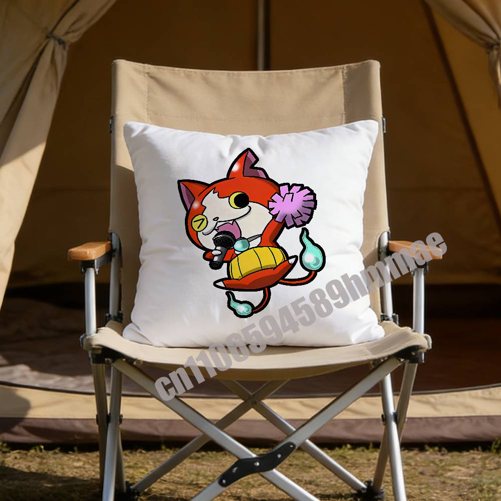 For Cute Cartoon J-Jibanyan Throw Pillow Case Sham 45X45Cm 40X40Cm Square Car Pillowcase Pad Cushion Cover
