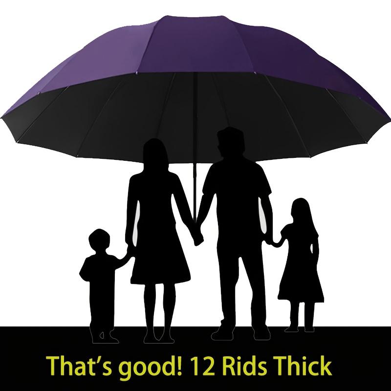 130cm/51.18in Large 10 Ribs Sunshade Umbrella Rain Or Shine Umbrella Windproof and Waterproof Large Oversized Folding Umbrella