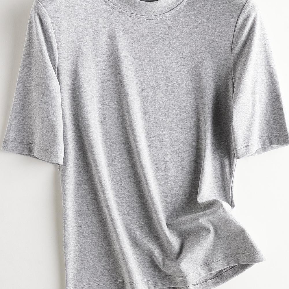 

2025 Women s Korean Chic Slim Fit Round Neck Mid-Sleeve T-shirt - Unique Early Autumn Style XL серый
