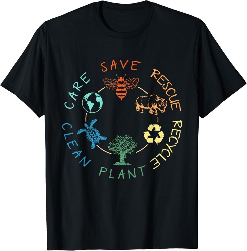 

Save Bees Rescue Animals Recycle Plastic Earth Day 2024 Gift Unisex T-Shirt XL