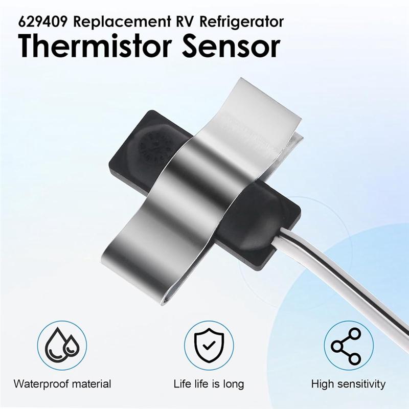 

AB34-629409 Rv Refrigerator Sensor For Norcold Thermistor Refrigerator Thermistor Mounting Clip чорний