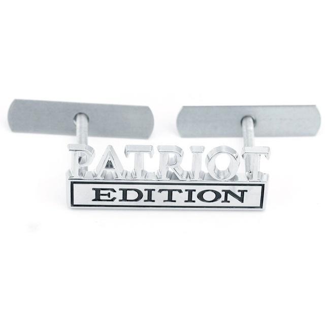 1Pc 3D Metal Patriot Edition Logo Car Front Grille Badge Side Fender Rear Trunk Emblem Sticker Decal