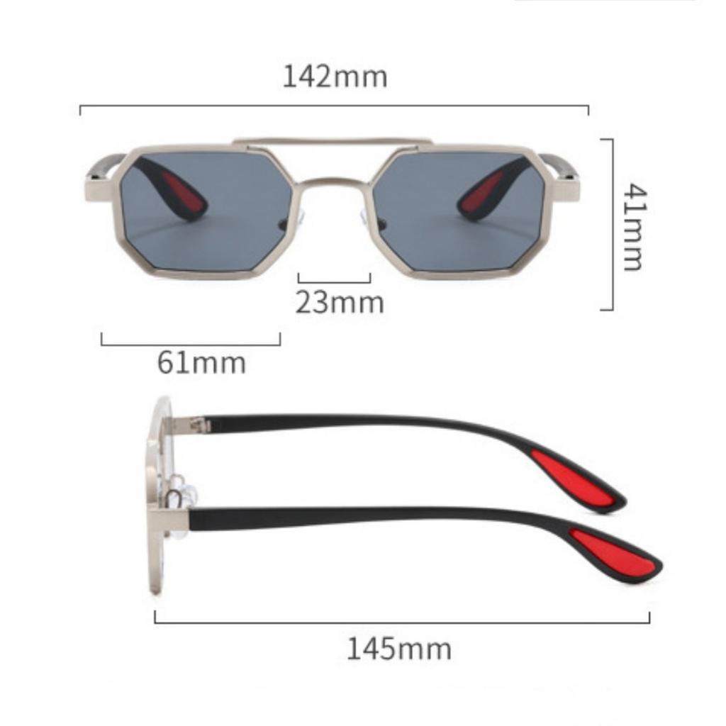 Women Men Polarized Sunglasses Metal Double Beam Square Frame Sun Glasses Anti Blue Light Driving Eyeglasses Fashion Eyewear