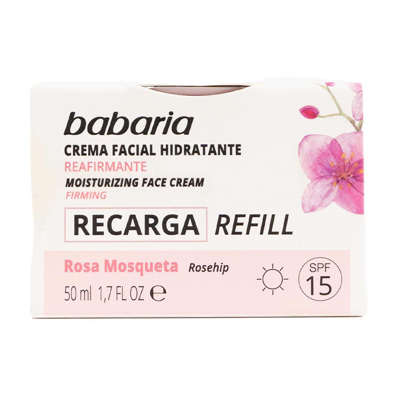 

Babaria Rosa Mosqueta Crema Facial Hidratante Reafirmante Vegano Relleno 50ml