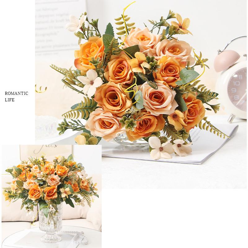 2PCS Artificial flower bouquets, artificial roses, high-end artificial flower bouquets.