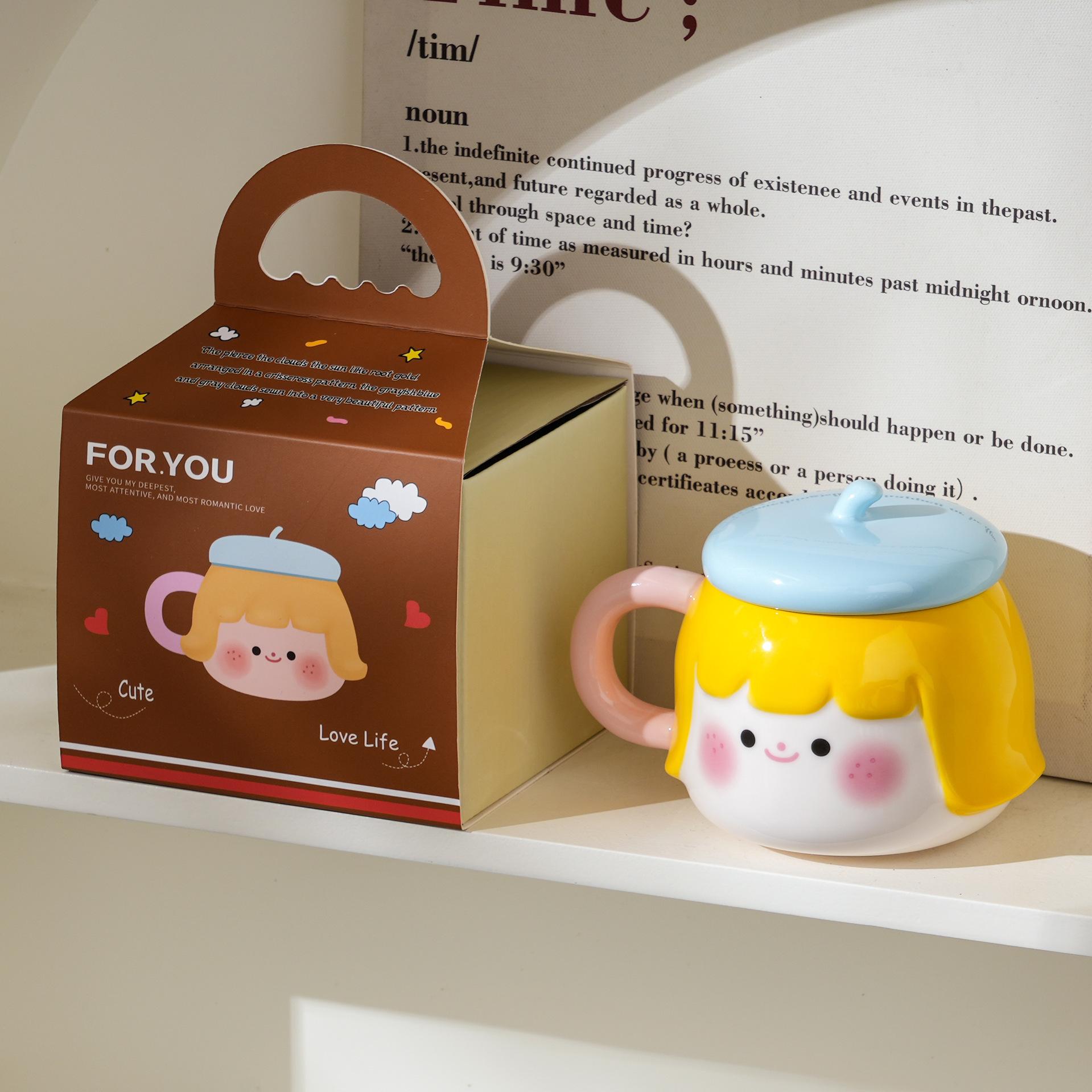 

Творческая керамическая чашка, дорогая кружка, милая женская чашка для воды, сувенир, подарок на день рождения, домашняя кофейная чашка 450ml