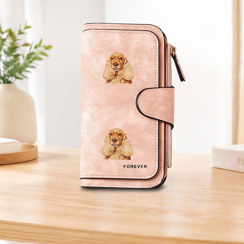 Cocker Spaniel ROCKY long zipper wallet large capacity card holder unisex clutch bag stylish zippered coin purse suitable for daily use perfect gift