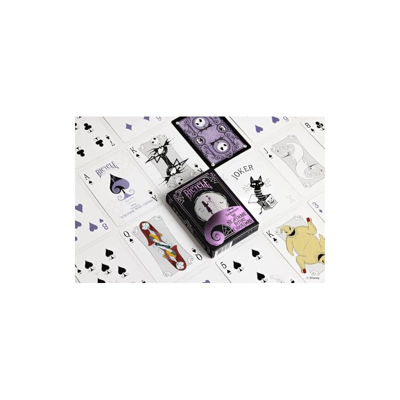 Tenyo Disney Bicycle Playing Cards, Nightmare Before Christmas, Poker Size (6.3cm x 8.8cm), Ages 6 and Up