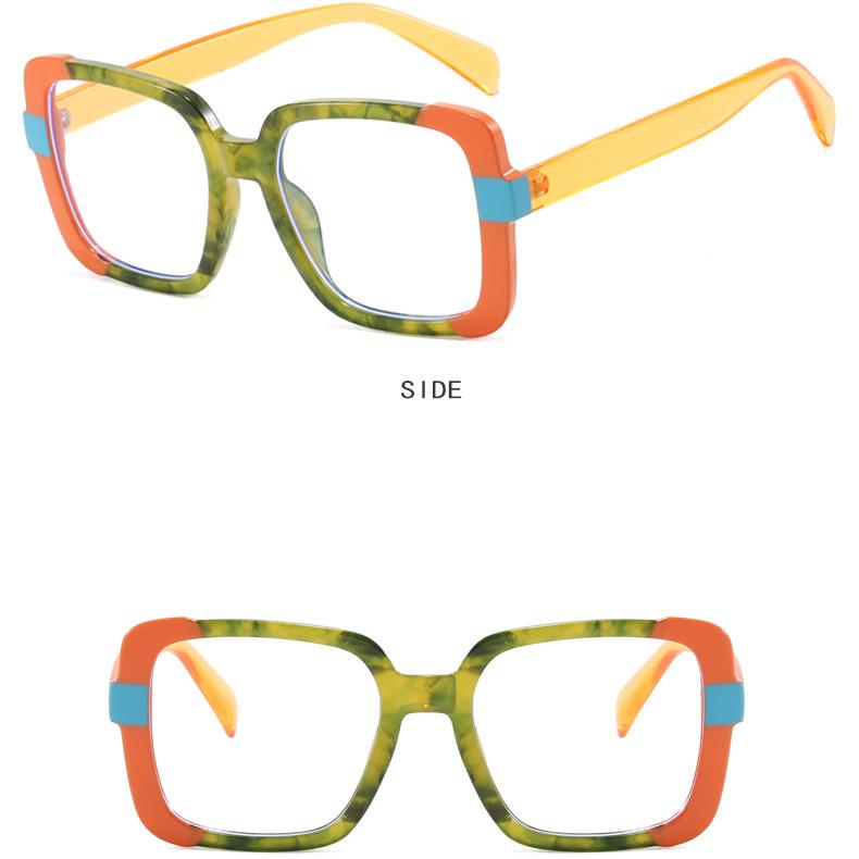 Damebriller personlig fargeblokk firkantet brilleinnfatning anti-blått lys optisk brilleinnfatning godteri farge flatt speil