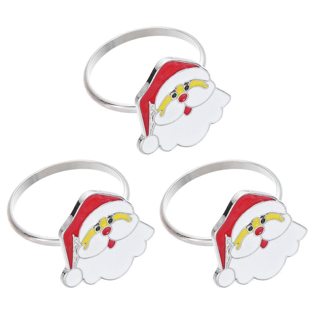 Table Decoration Merry Xmas Kitchen & Bar Napkin Ring Christmas Supplies Santa Claus Mouth Ring