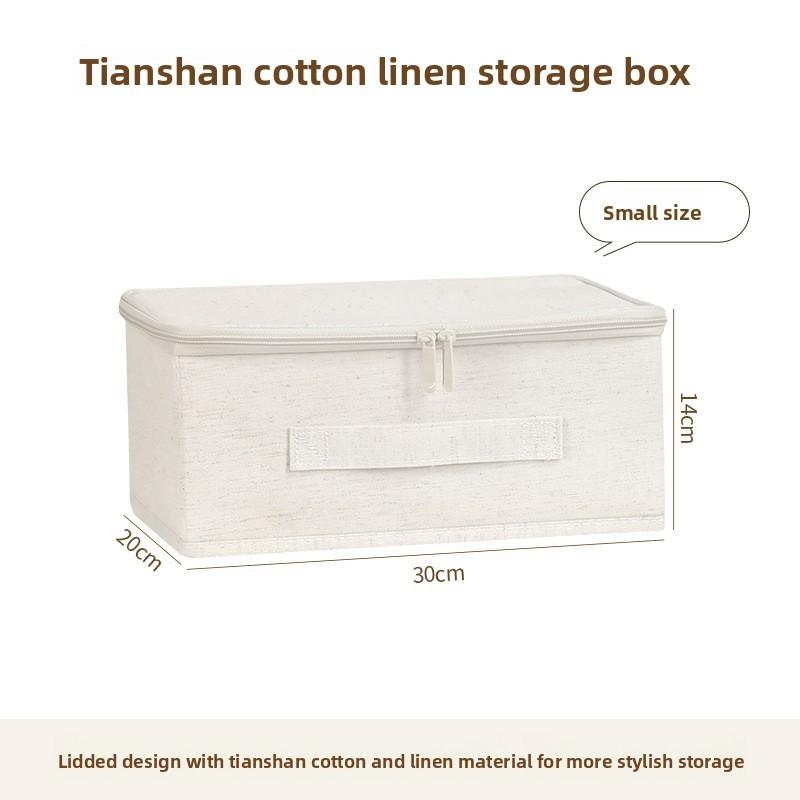 Cotton Linen Foldable Storage Bin With Waterproof Fabric For Bedroom Organization