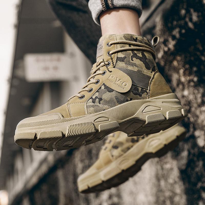 Men's Boots Winter Warm Men Boots Lace Up Camouflage Male Leather Shoes Outdoor Ankle Boot Big Size 39-44 Footwear
