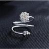 New Fashion Exquisite 925 Sterling Silver Jewelry Personality Double Lotus Fresh Flower Hypoallergenic Opening Rings Xzr033