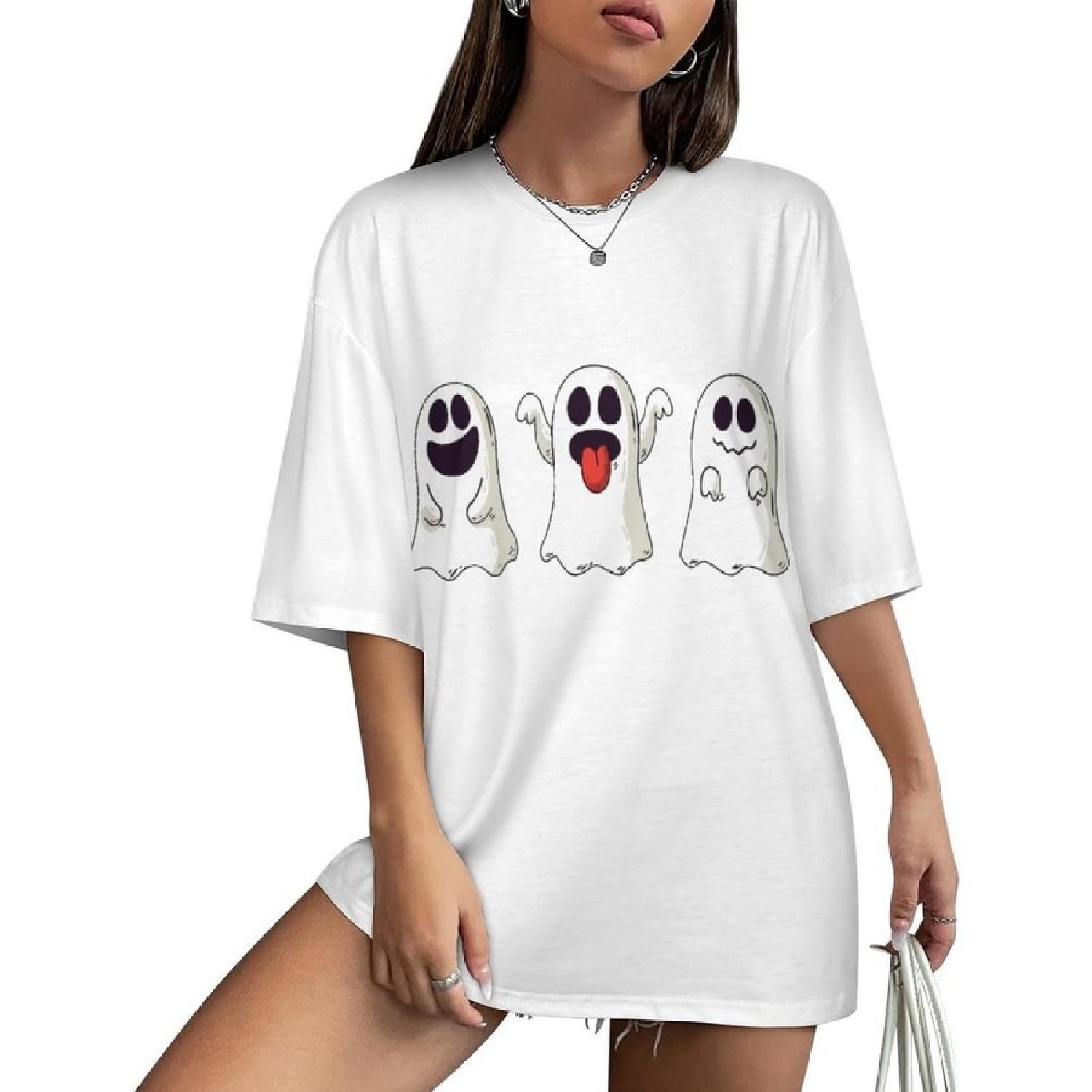 AYANILI Womens&Men s Round Neck Tee Shirt Ghost Moonlight Band Womens Tops Basic Summer Unisex S