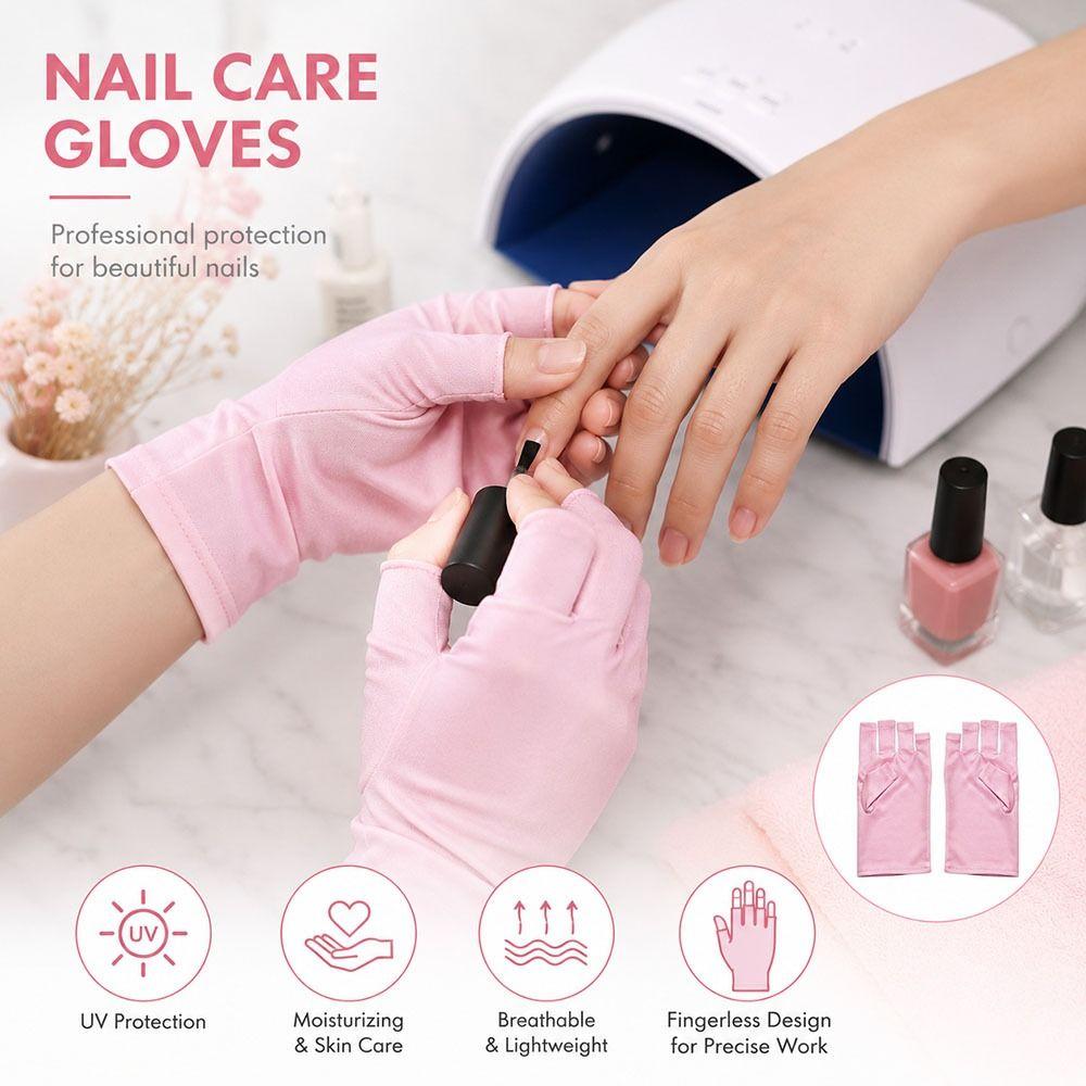 1Pair Hand Protector Anti UV Radiation Gloves Nail Lamp Protection Gloves  for Nail UV LED Lamp