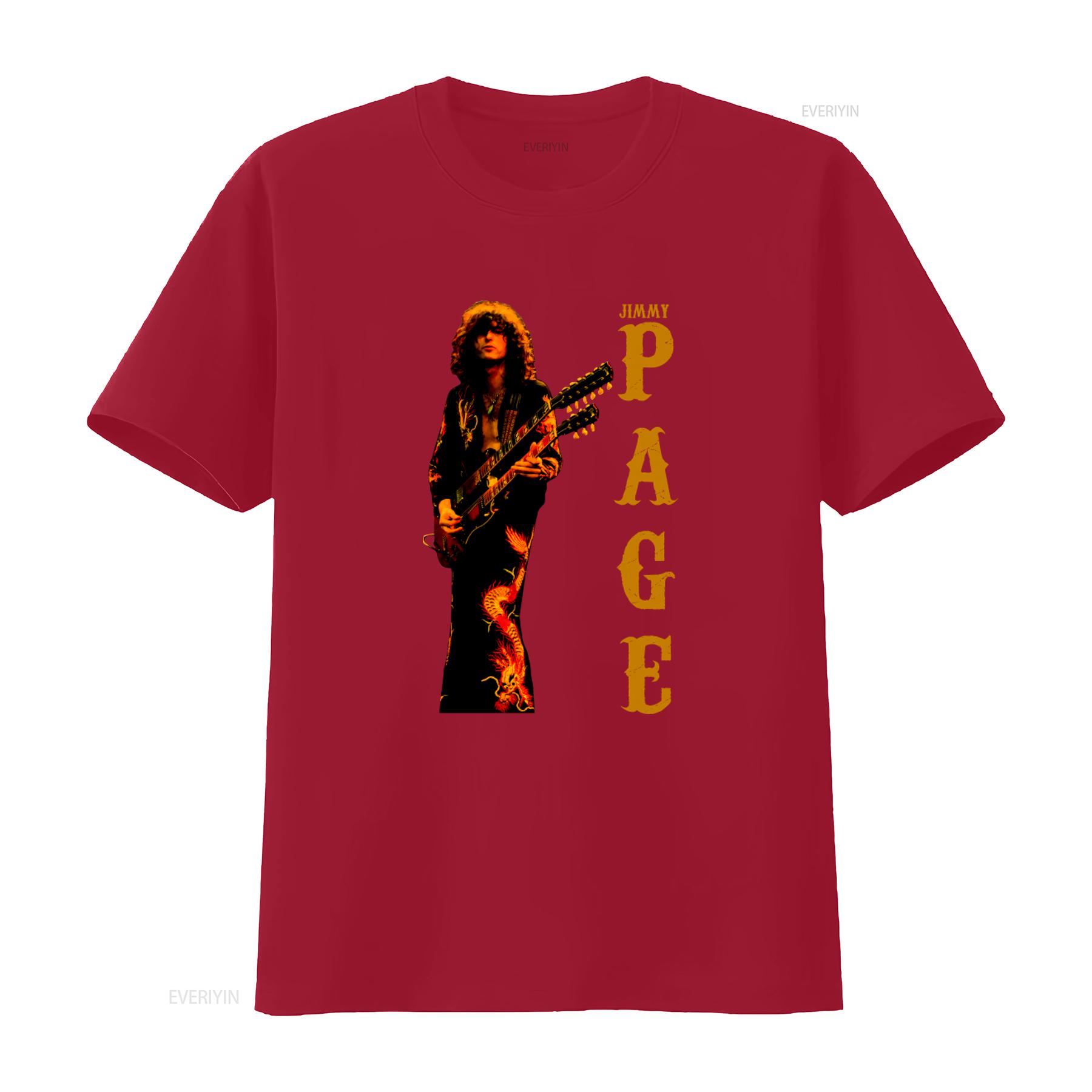 

New Jimmy Page Vintage T Shirt For Fans Cool Rock Guitarist Design Funny vintage Washed fashion graphic Unisex Versatile homme S