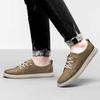 Herren Sneaker Echtes Leder Walking Freizeitschuhe Büro Bequem Herren Schnürschuhe Skate Flats Rutschfest Jugend Penny Schuh