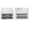 Transparent Makeup Storage Box Set TwoTier Box Jewelry Lipstick Organizer Display Holder