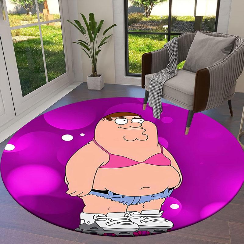 Tappeto Rotondo Family Guy, Tappeto per Soggiorno Camera da Letto Divano Stanza dei Giochi Decorazione, Tappetino Antiscivolo