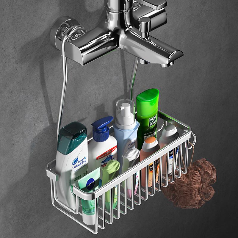 No-Drill Bathroom Shower Rack: Hanging Organizer for Shampoo and Toiletries