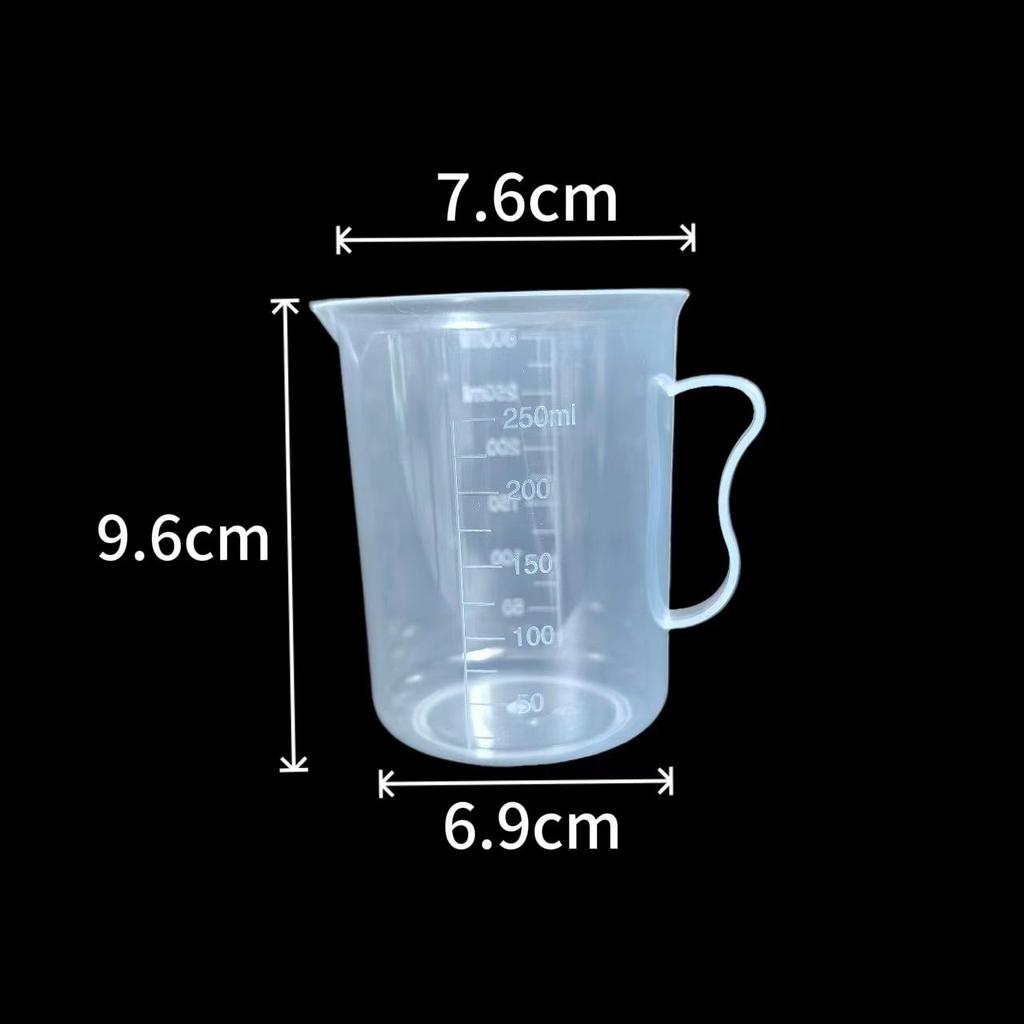 Transparent PP Measuring Beaker with Handle - Graduated Milliliter Cylinder, Thickened for Laboratory and Pesticide Use