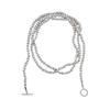 Fashion Niche Silver Brushed Matte Ball Beaded Stacked Long Niche Design Light Luxury Ot Buckle Necklace