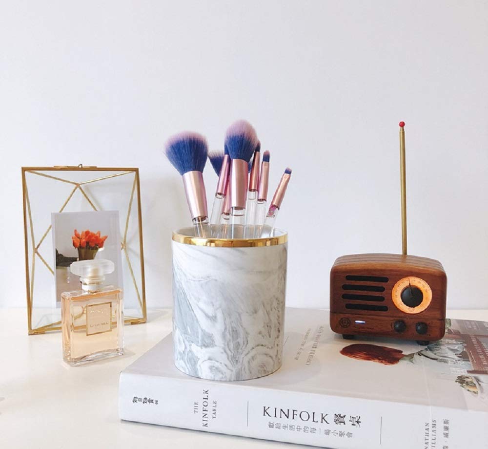 Makeup Brush Case Brush Nail Brush Pen Holder TK.Felly Stand, Marble-Style, Holder, Holder,