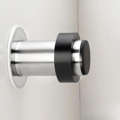 Stainless Steel Door Stopper Anti-collision Doorstop Floor-mounted Door Stop Safety Free Punch Door Rubber Holder