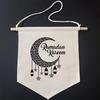Ramadan Front Door Sign Ramadan Mubarak Wall Hanging Ramadan Banner Home Room Supplies Gifts for Muslim Eid Favor