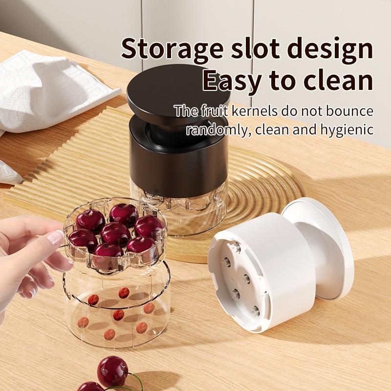 7-Hole Press Type Cherry Pitter Kitchen Core Remover Tool for Cherry and Jujube