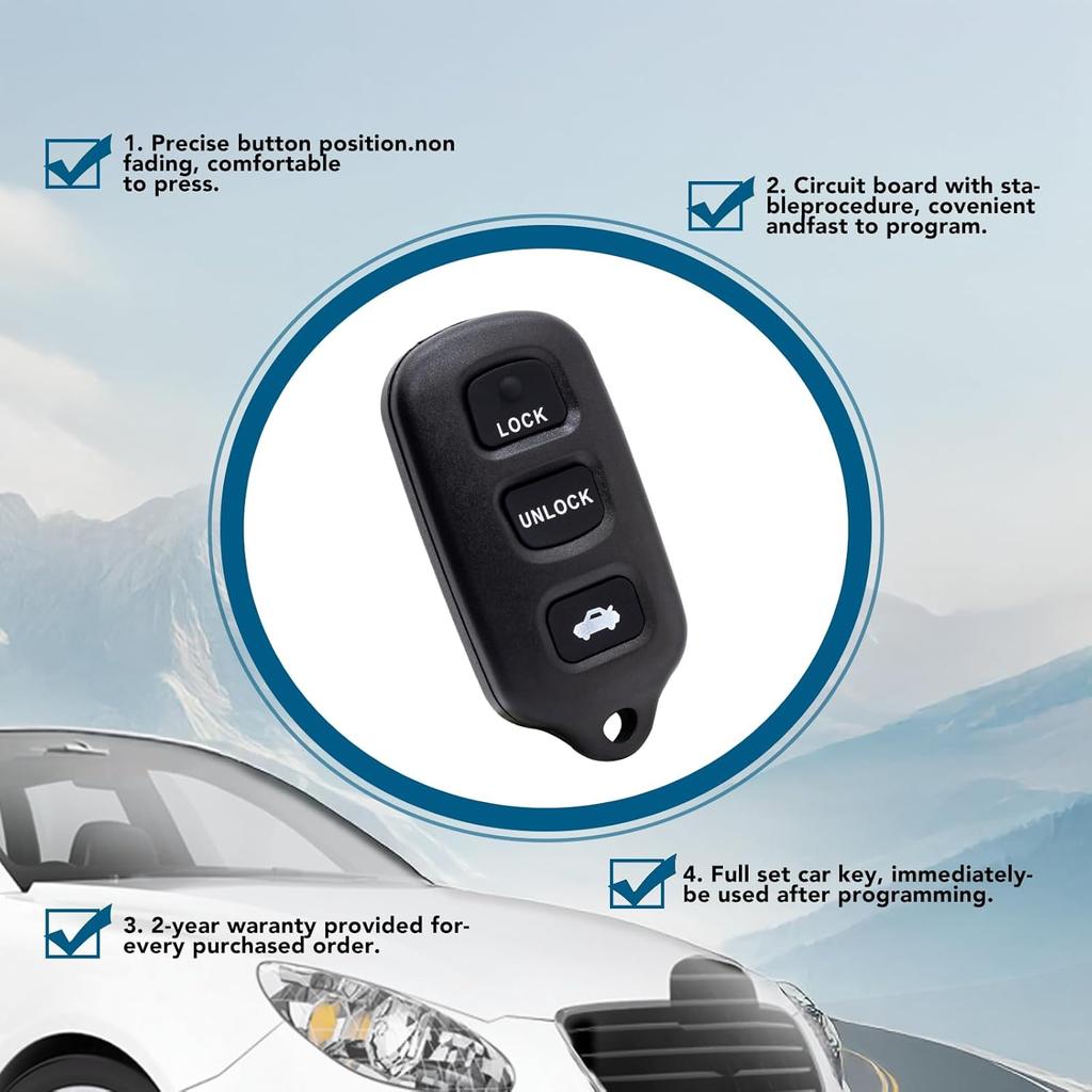 Keyless Entry Key Fob Replacement Fits for 2002-2006 Toyota Camry/ 03-08 Matrix/ 99-03 Sienna/ 02-03 Solara/ 03-08 Pontiac Vibe Car Keyless Entry