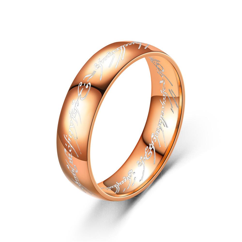 Lord of the one Rings thick chain advanced pearl chain movie with the same necklace ring hip-hop 3D carving inside and outside.