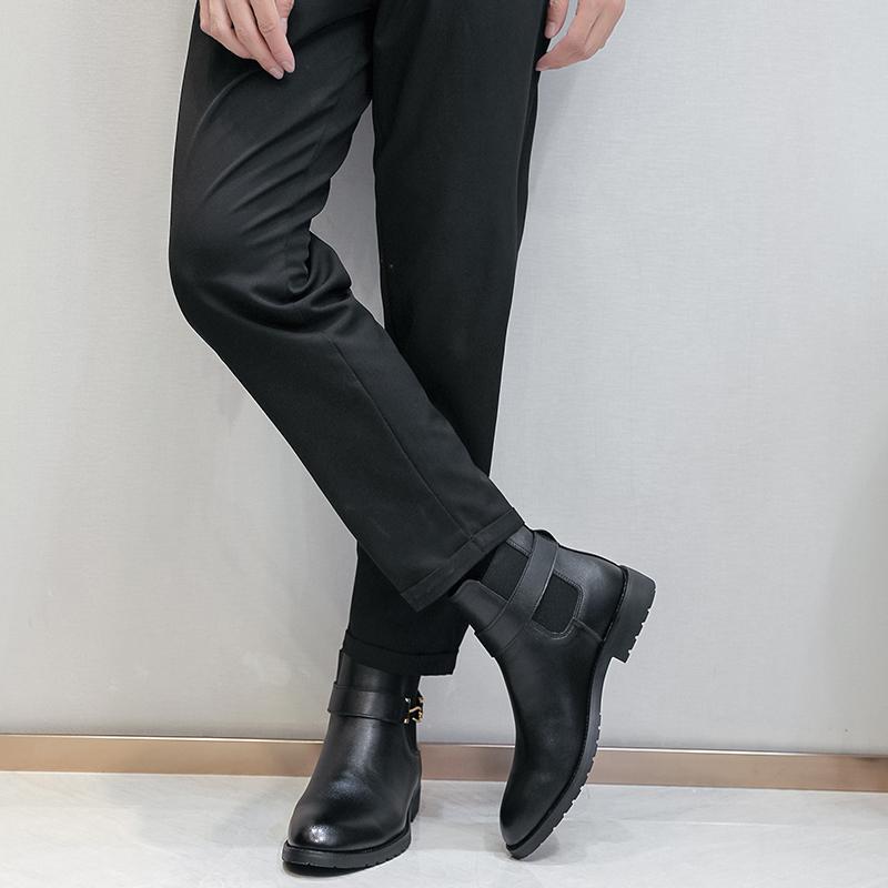 Men Ankle Boots Black Brown European  American Trend Short Boots British Gentleman's Leather Boots Size 38-46 Men Boots