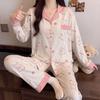 Soft cute rabbit pajamas women's spring and autumn imitation cotton high-value loungewear long-sleeved two-piece set can be worn outside