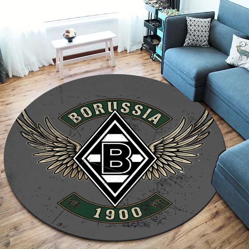Borussia Mönchengladbach Round Area Rug,Carpet Rug for Living Room Bedroom Sofa Playroom Decor,Non-slip Floor Mat