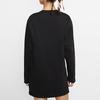 Nike Sportswear Round Neck Long Sleeve Fleece Dress Women Dresses Black CU3661-010
