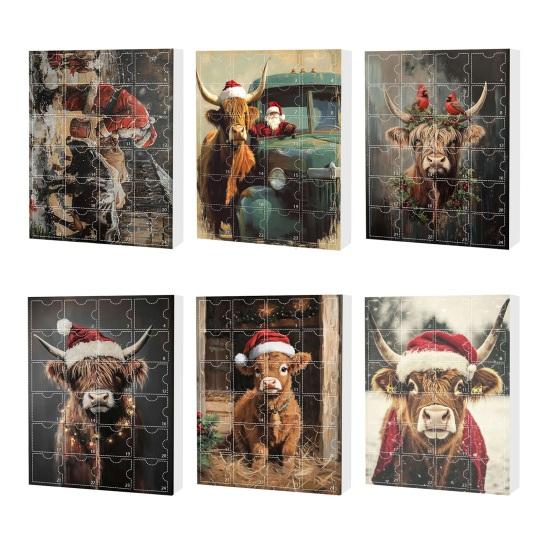 2025 Christmas Advent Calendar 24 Days Funny Cow Countdown Box
