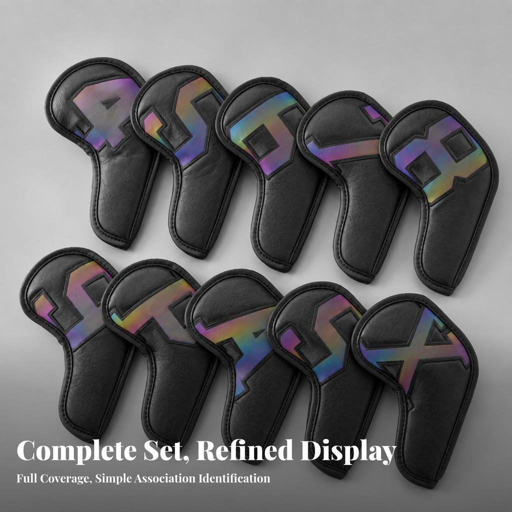 10 Pieces Golf Iron Headcover Dirt-Resistant Club Set Sturdy