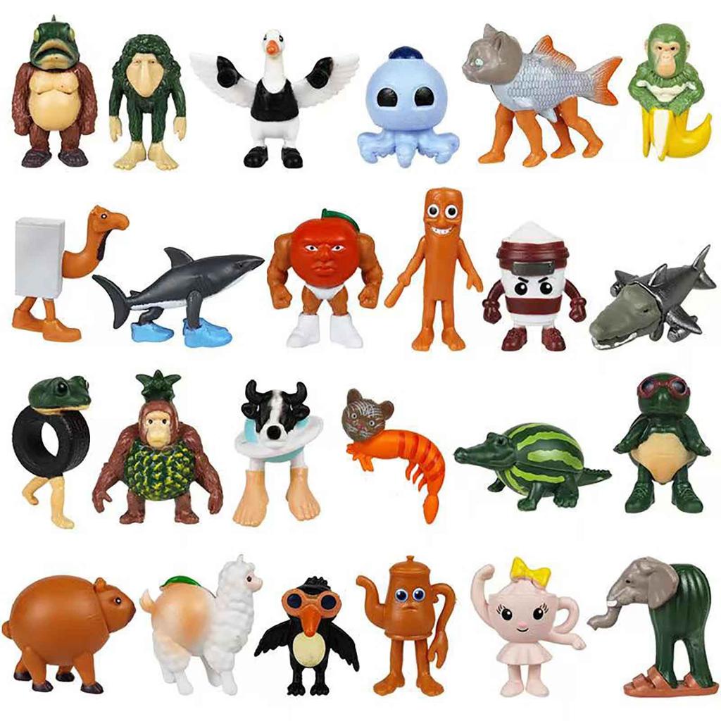 24pcs Italian Brainrot Shark Figures Model Toy,tralalero Tralala, Tung Tung Tung Sahur Doll, Toys Desktop Decor For Fans Gifts