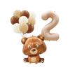 Cute Bear Balloon Set With Caramel Digital Aluminum Foil Balloon For Birthday Party Decoration Baby Shower Supplies