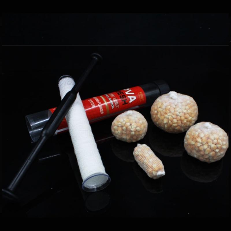PVA Mesh Baits Bags with Funnel and Plunger Carp Fishing Mesh Water Dissolving PVA Narrow Mesh Tube Net Enduring