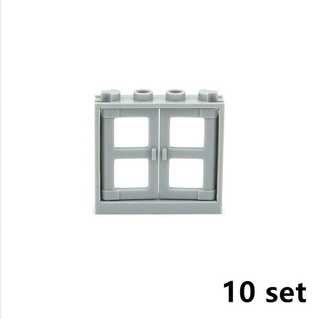 MOC Bricks Door Frame Glass Window 1x4x3 60594 60608 DIY Architecture House Building Blocks Toys Kids Educational Plastic Bricks