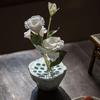 Keramischer Lotusblumenhalter Zen Lotusblumenvase Blumensteckhalter Keramikblume Hydrokulturbehälter Heimdekoration